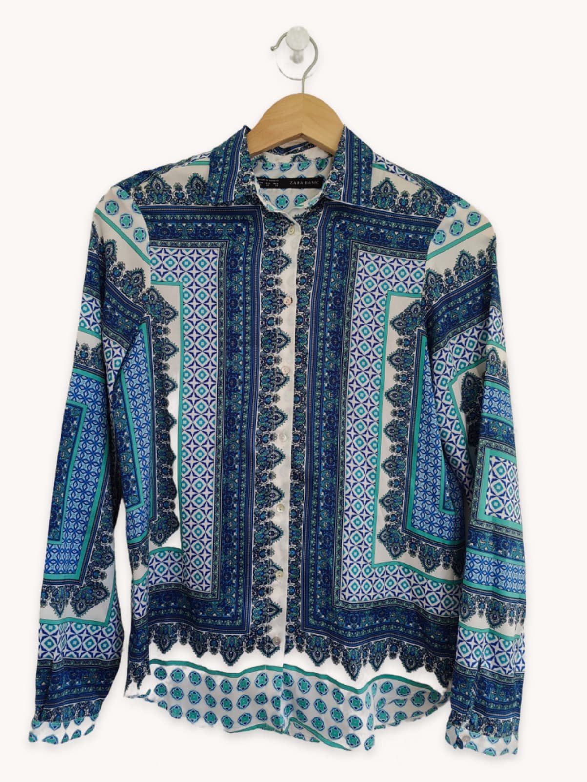 Chemise foulard paisley bleu et turquoise Zara – Taille XS — photo 1