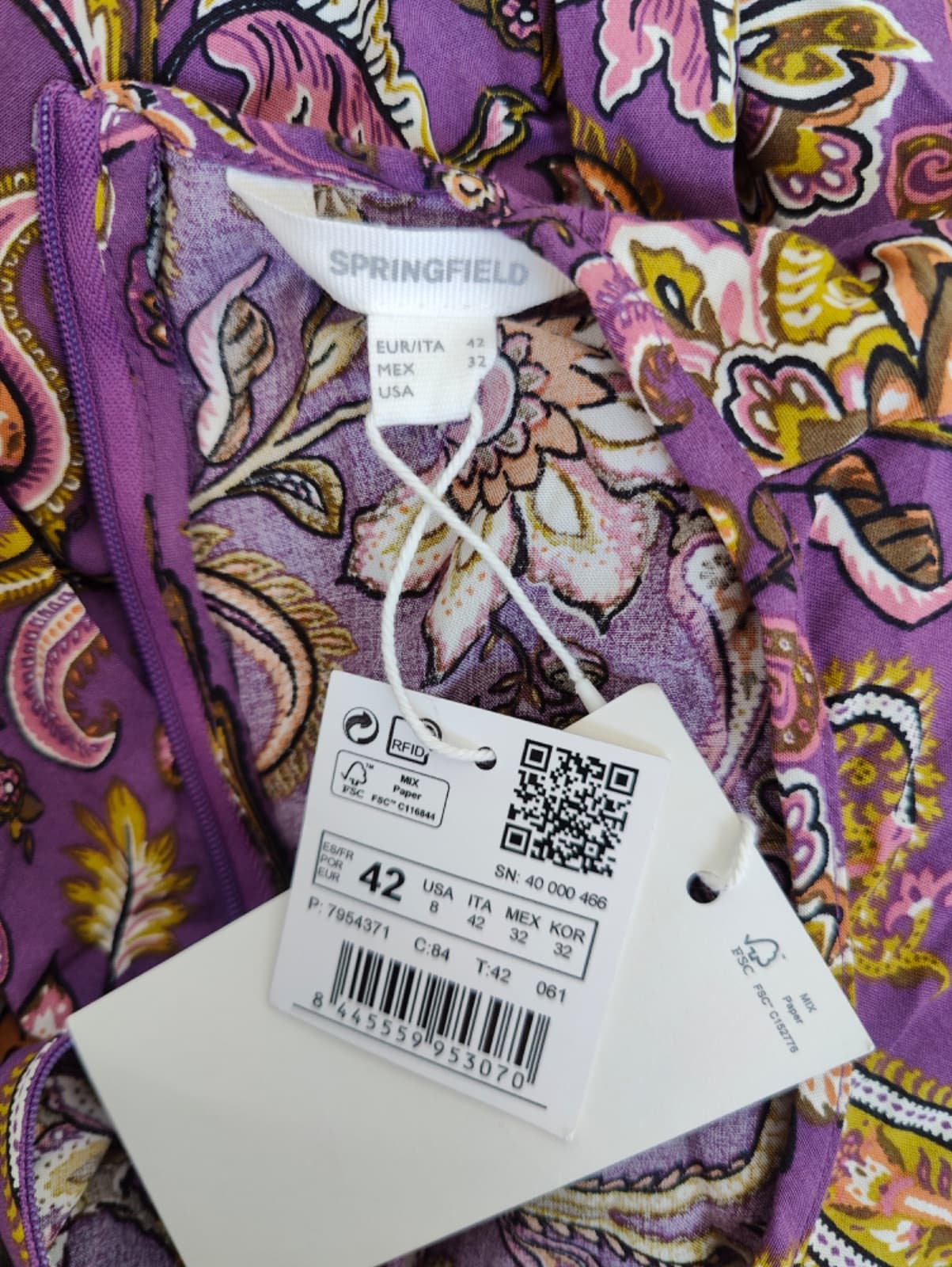 Robe à imprimé cachemire violet Springfield – Taille XL — photo 5