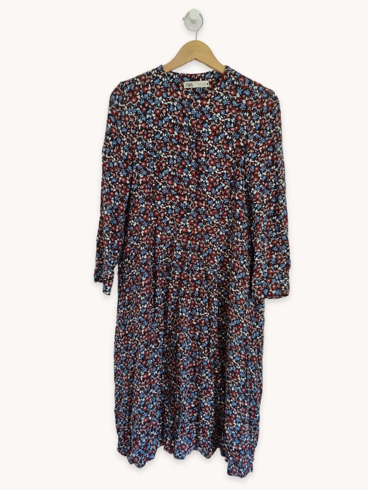 Robe à fleurs bleu marine et rouille Zara – Taille S — photo 1