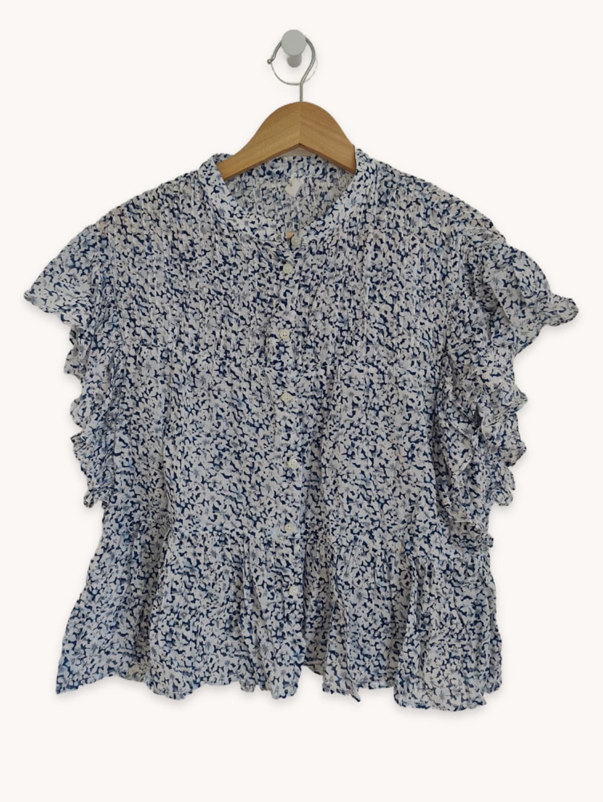 Blouse fleurie bleue Mango – Taille S — photo 1
