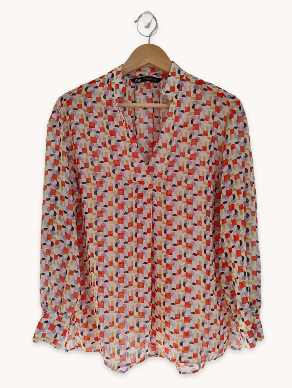 Blouse fluide à motif géométrique Zara – Taille XS — photo 1