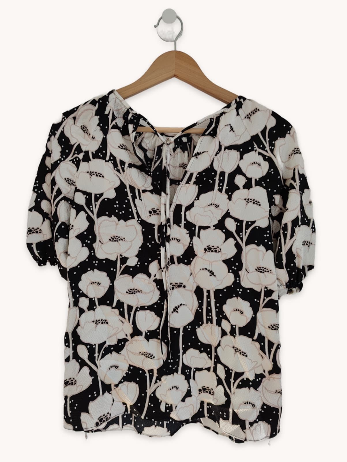 Blouse fleurie noire et crème Ted Baker – Taille 1 — photo 1
