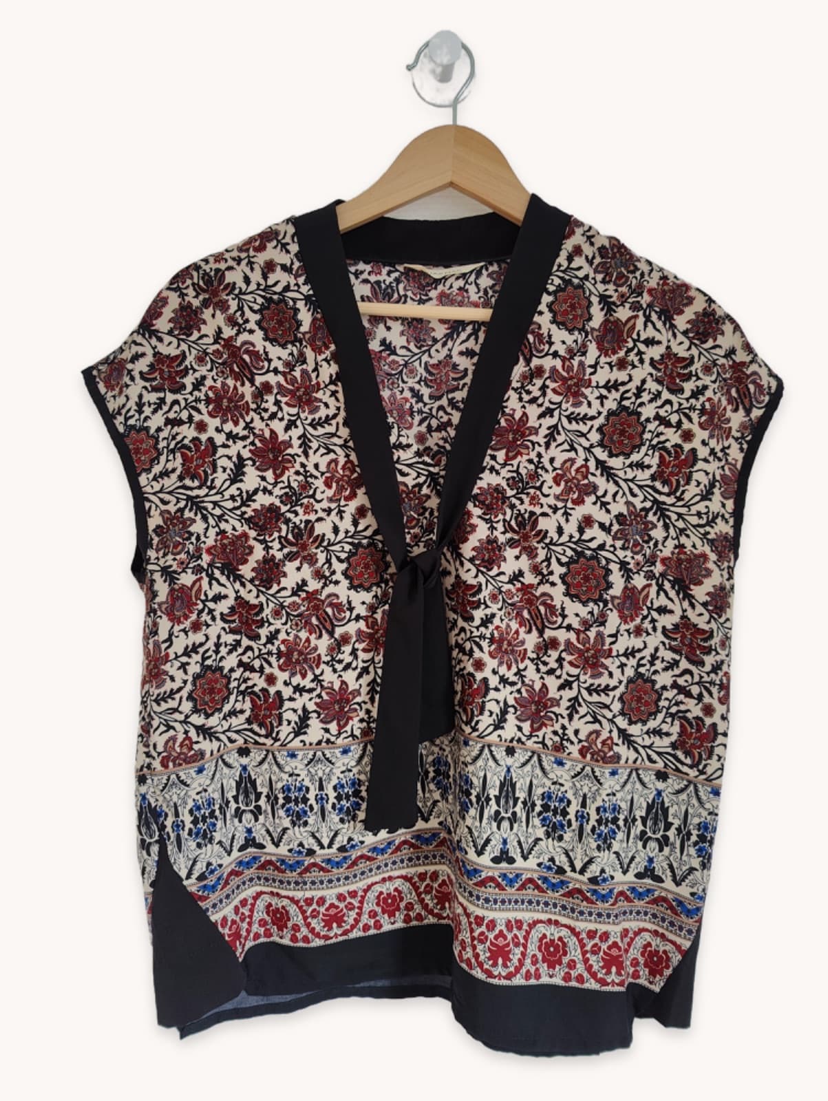 Blouse sans manches à nouer fleuri Naf Naf – Taille 38 — photo 1