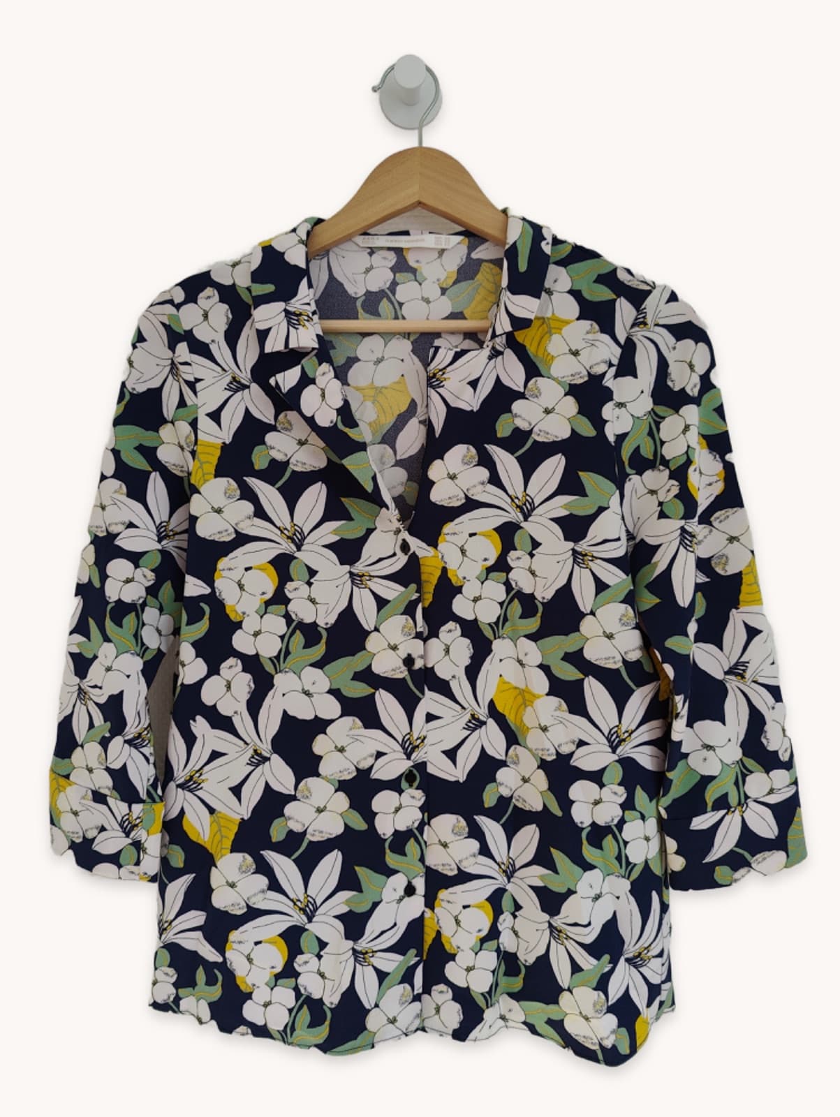 Chemisier marine fleurie Zara – Taille XS — photo 1