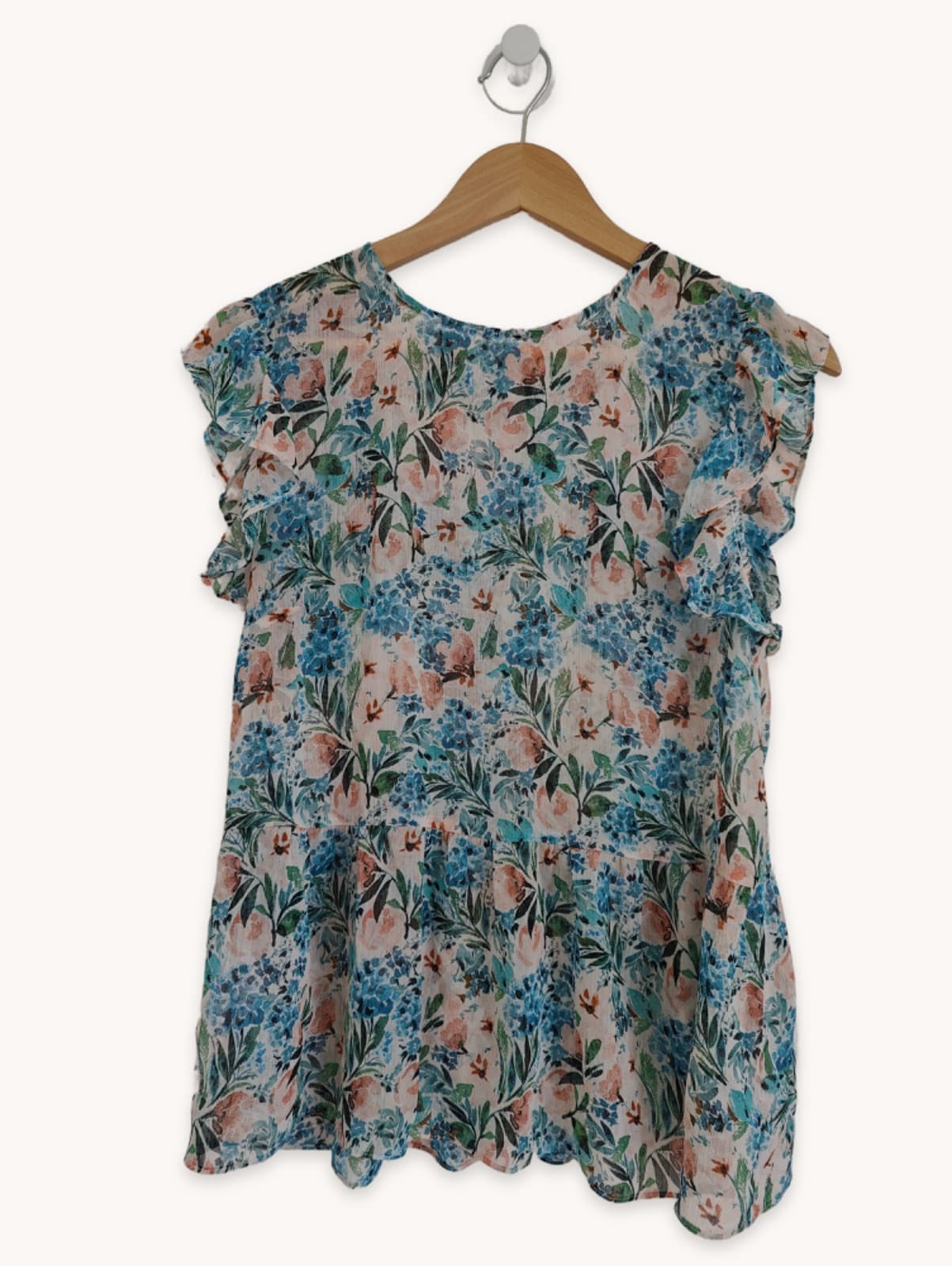 Top fleuri à volants et col rond Mango – Taille M — photo 1