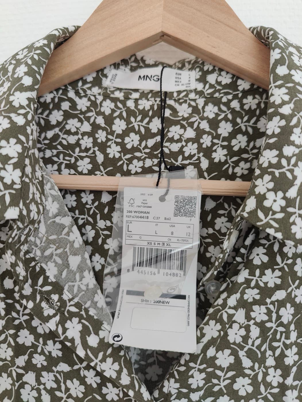 Chemise fleurie kaki Mango – Taille L — photo 4