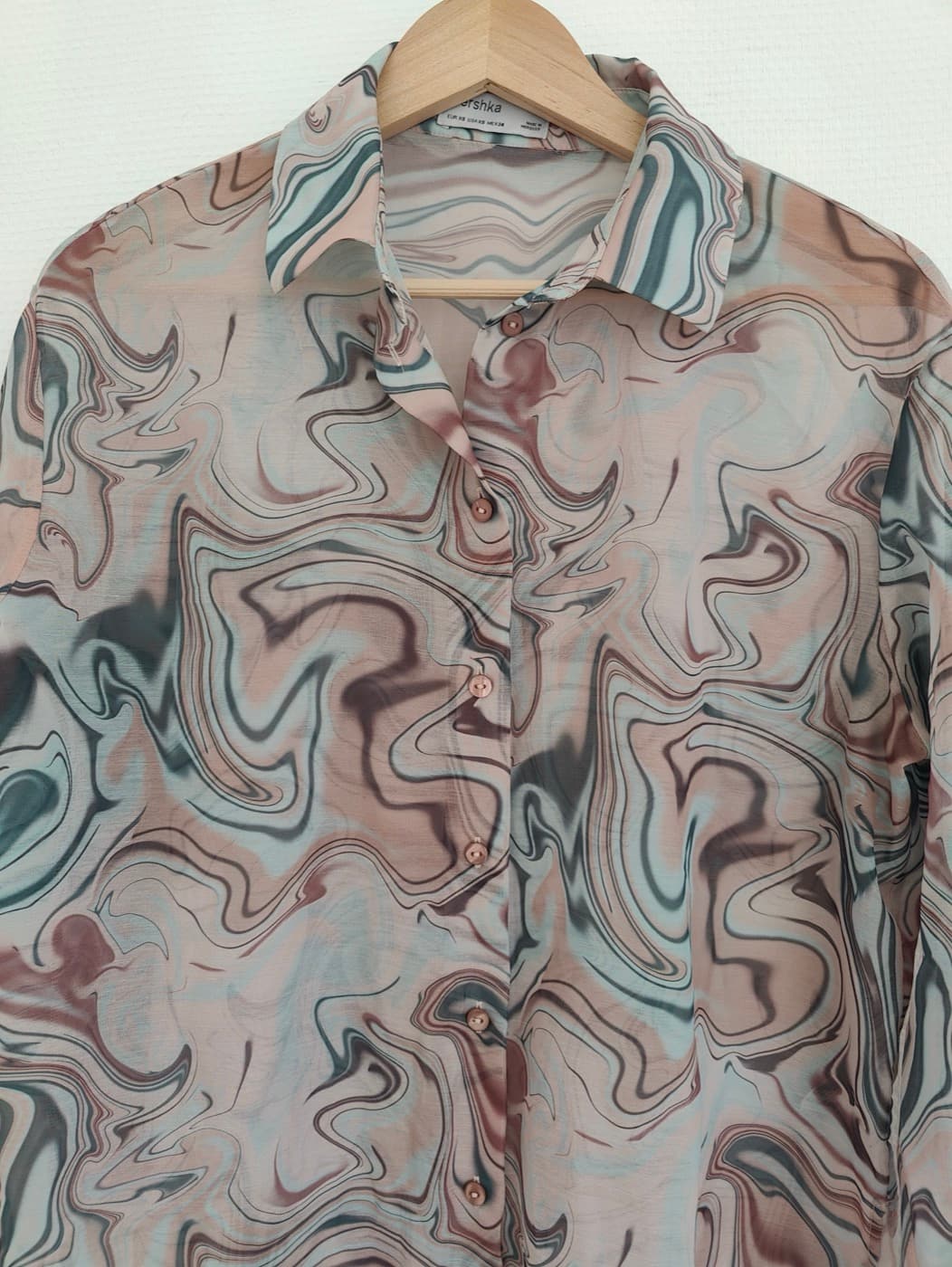Chemise imprimée marbré Bershka – Taille XS — photo 2