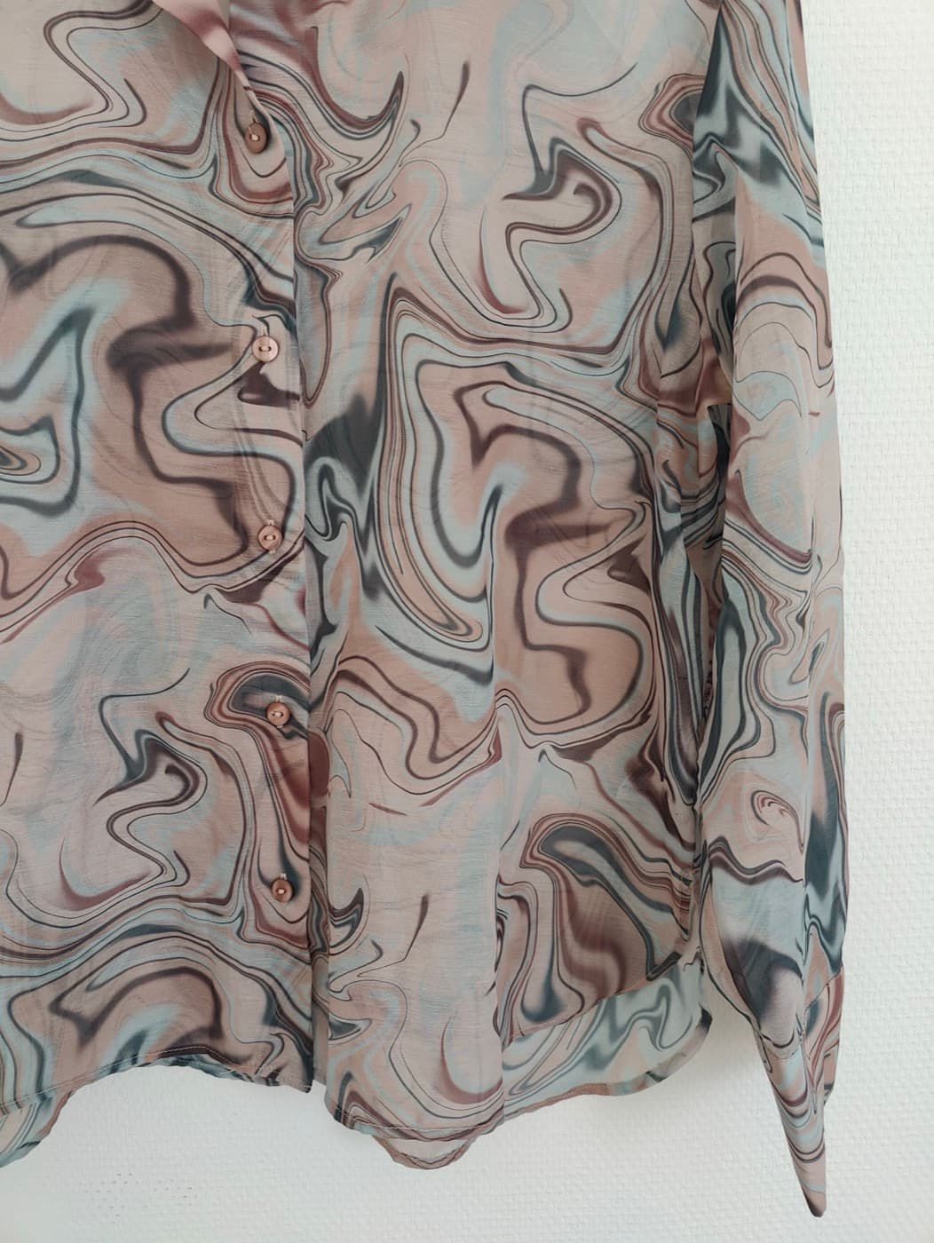 Chemise imprimée marbré Bershka – Taille XS — photo 3
