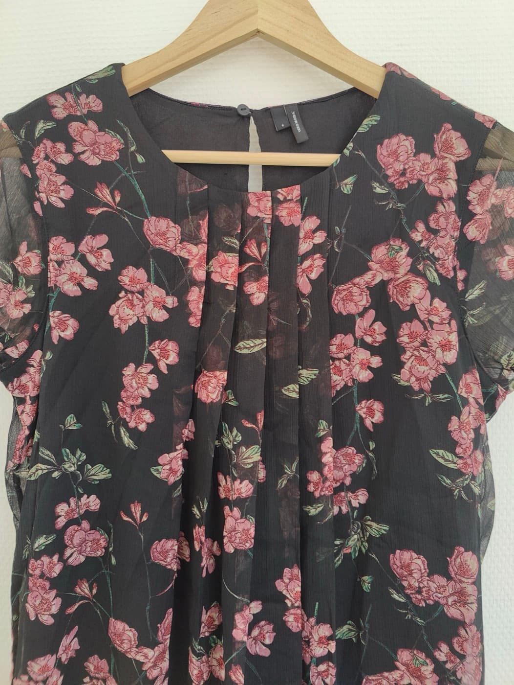 Blouse fleurie noire en mousseline Zara – Taille S — photo 2