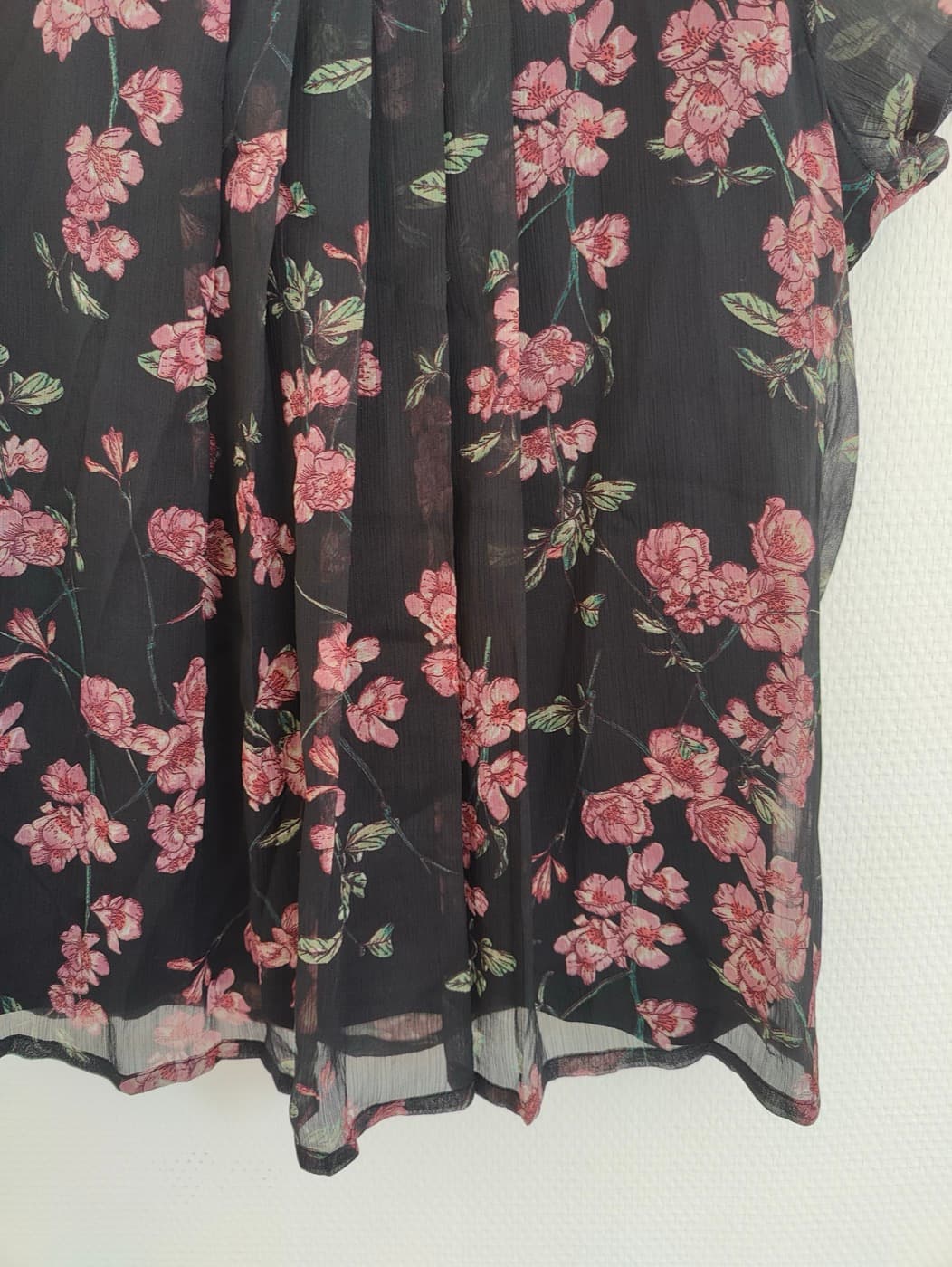 Blouse fleurie noire en mousseline Zara – Taille S — photo 3