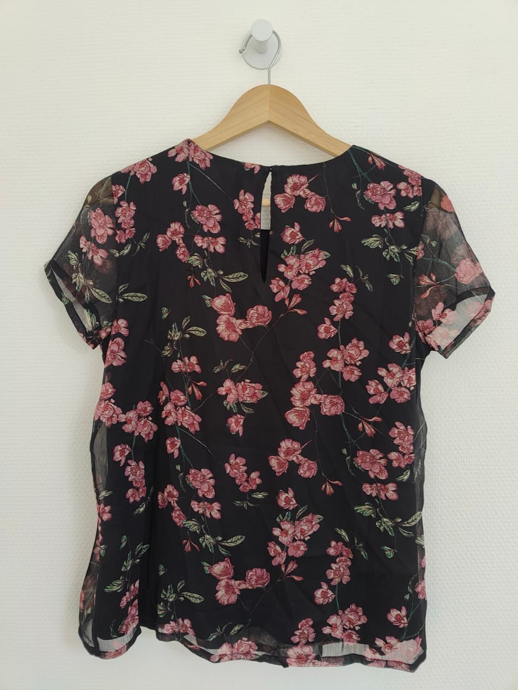 Blouse fleurie noire en mousseline Zara – Taille S — photo 5