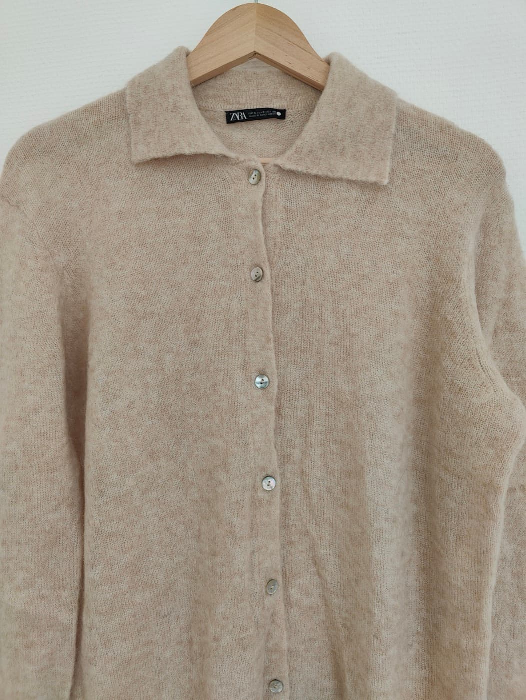 Cardigan boutonné beige en maille douce Zara – Taille S — photo 2