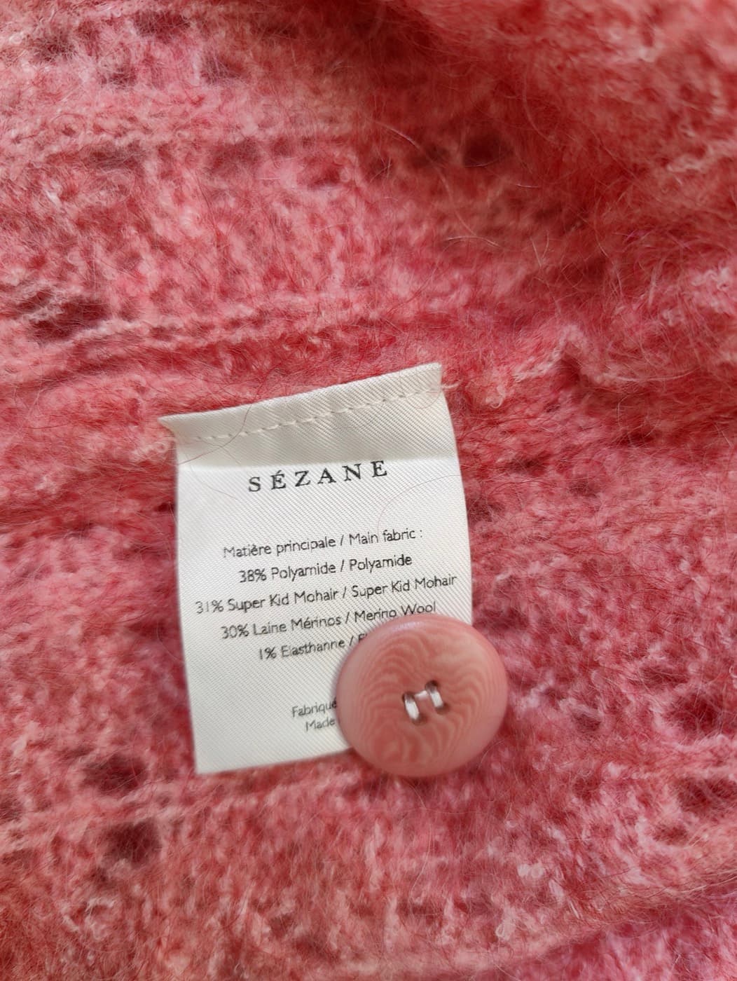 Cardigan en mohair ajouré rose Sézane – Taille M — photo 6