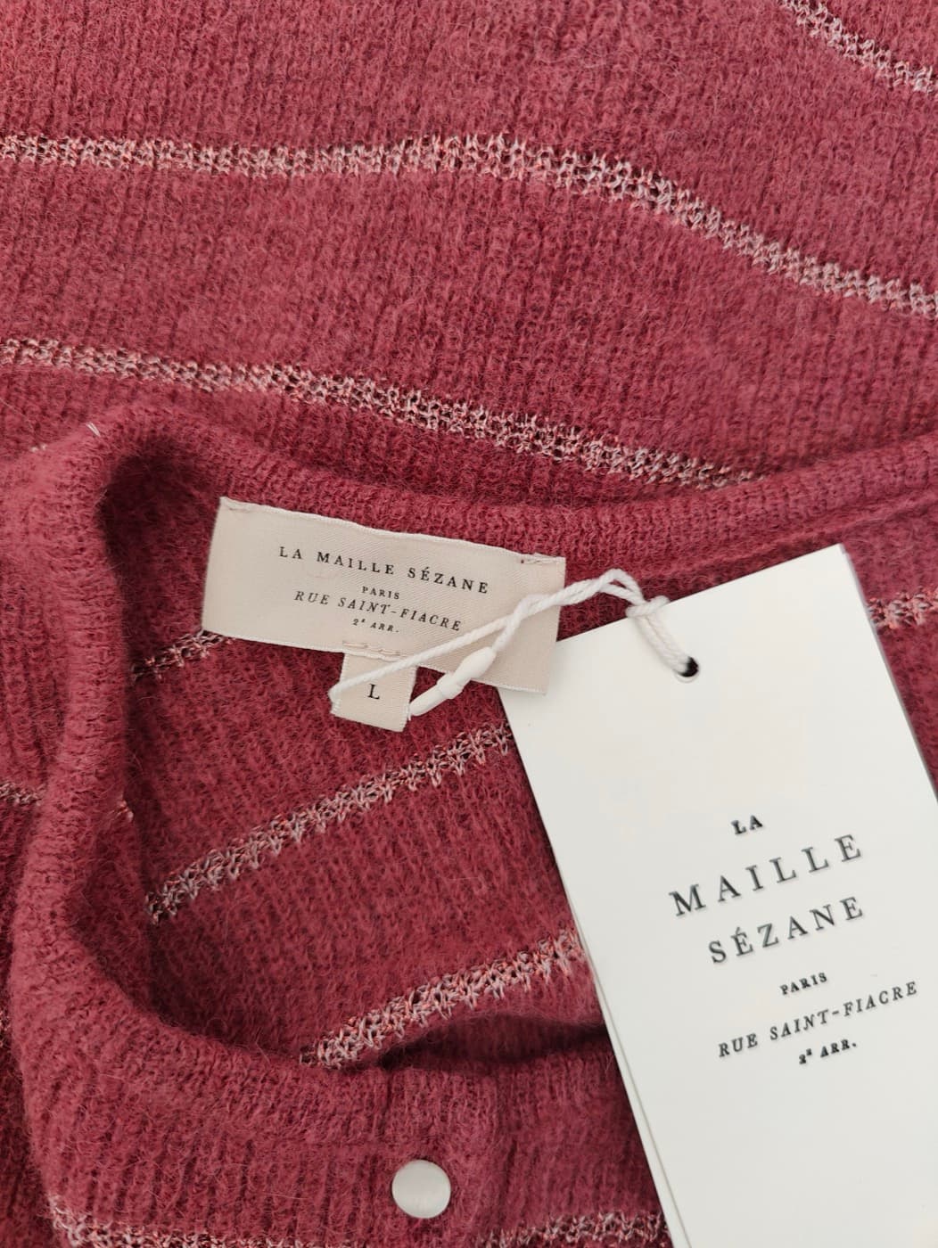 Cardigan rayé en mohair Sézane – Taille L — photo 5