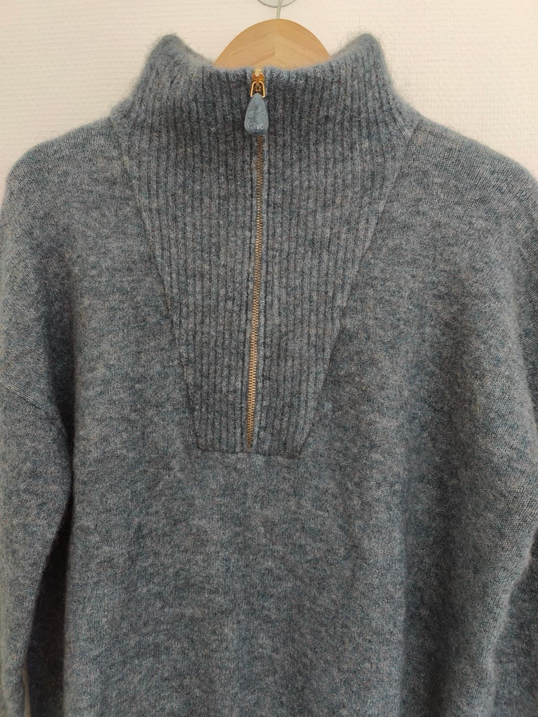 Pull col camionneur zippé en mohair Sézane – Taille L — photo 2