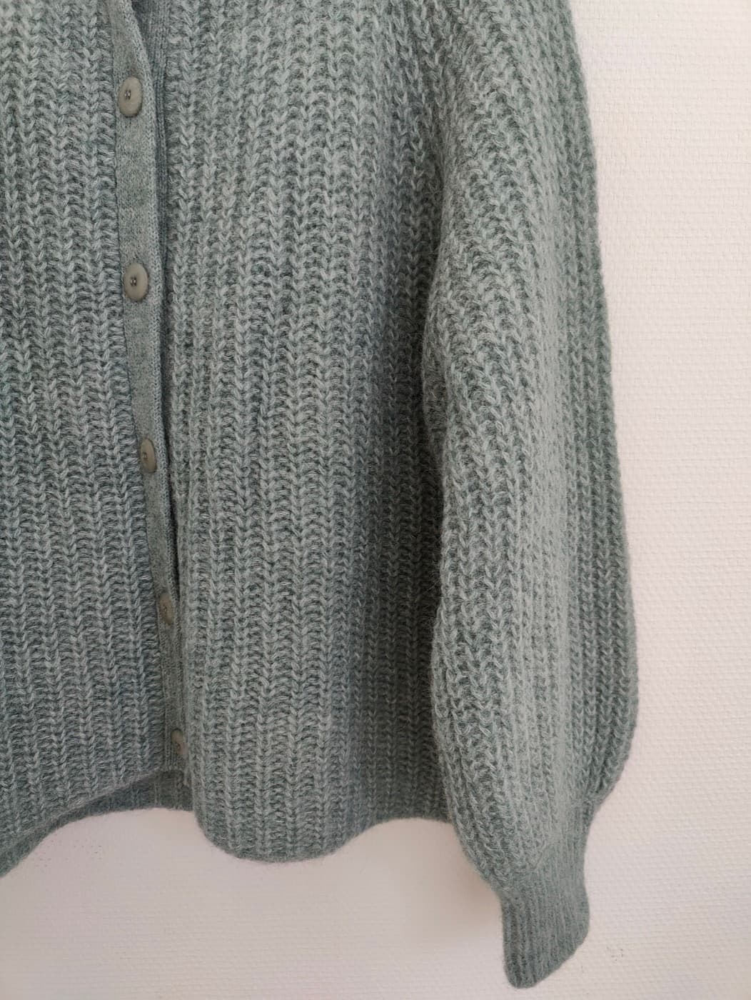 Cardigan en alpaga vert sauge Sézane – Taille XL — photo 3