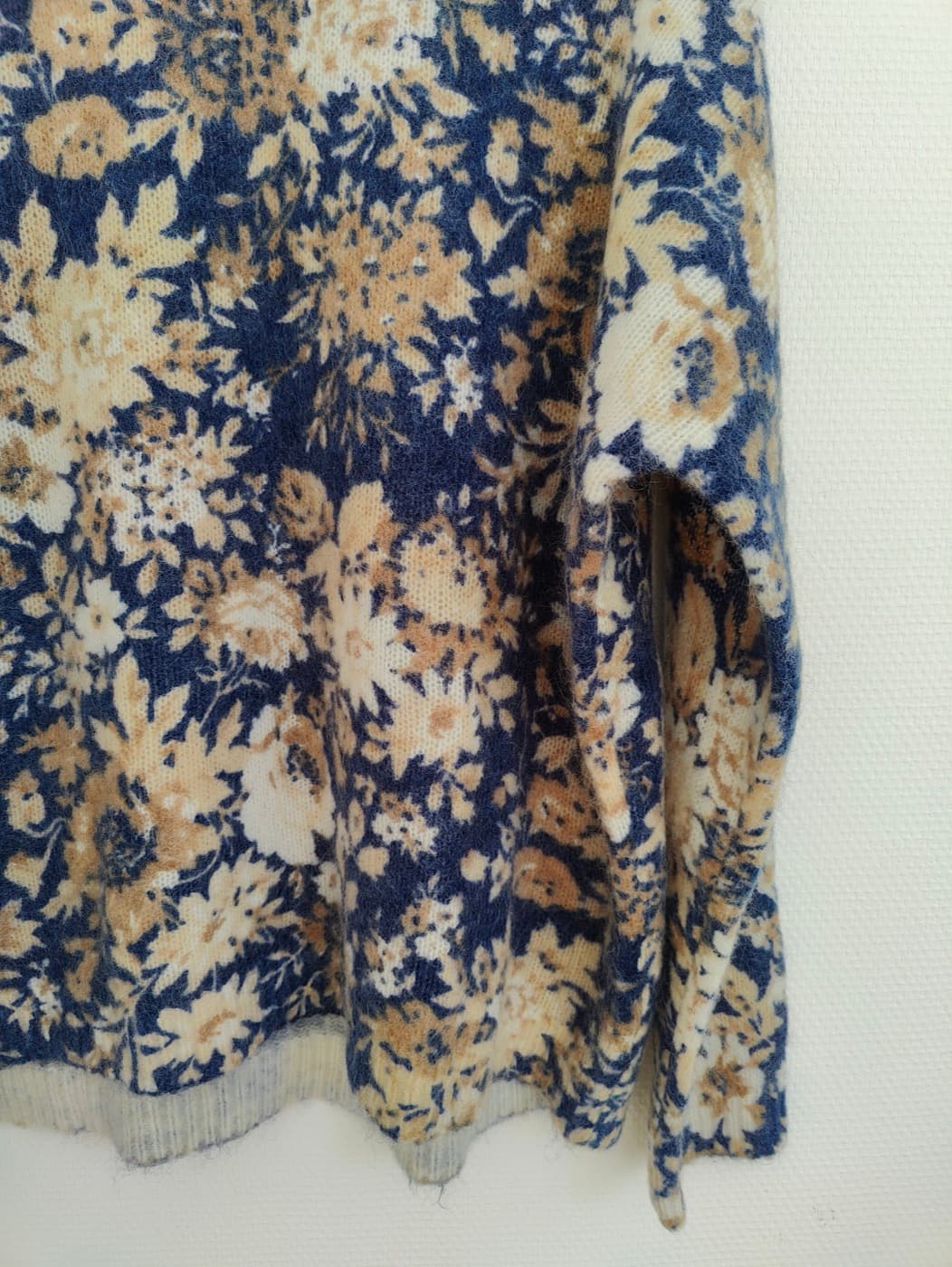 Pull en mohair fleuri marine Sézane – Taille XXXL — photo 3