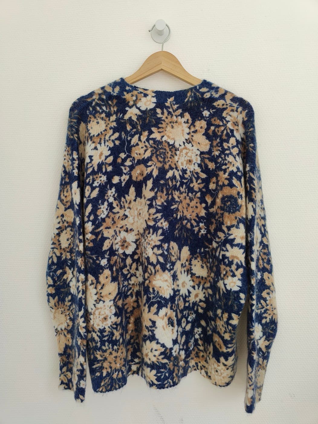 Pull en mohair fleuri marine Sézane – Taille XXXL — photo 4