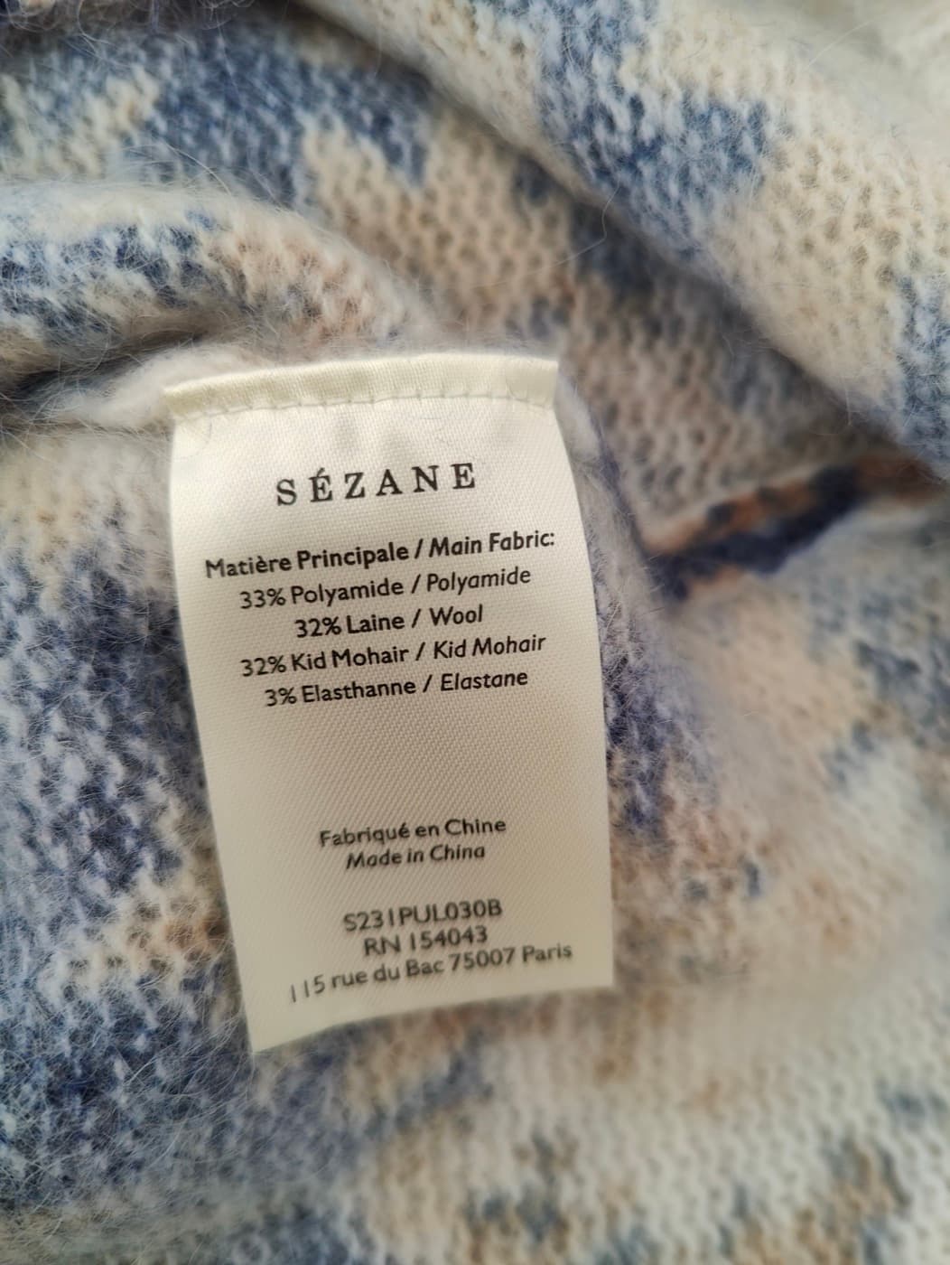 Pull en mohair fleuri marine Sézane – Taille XXXL — photo 6