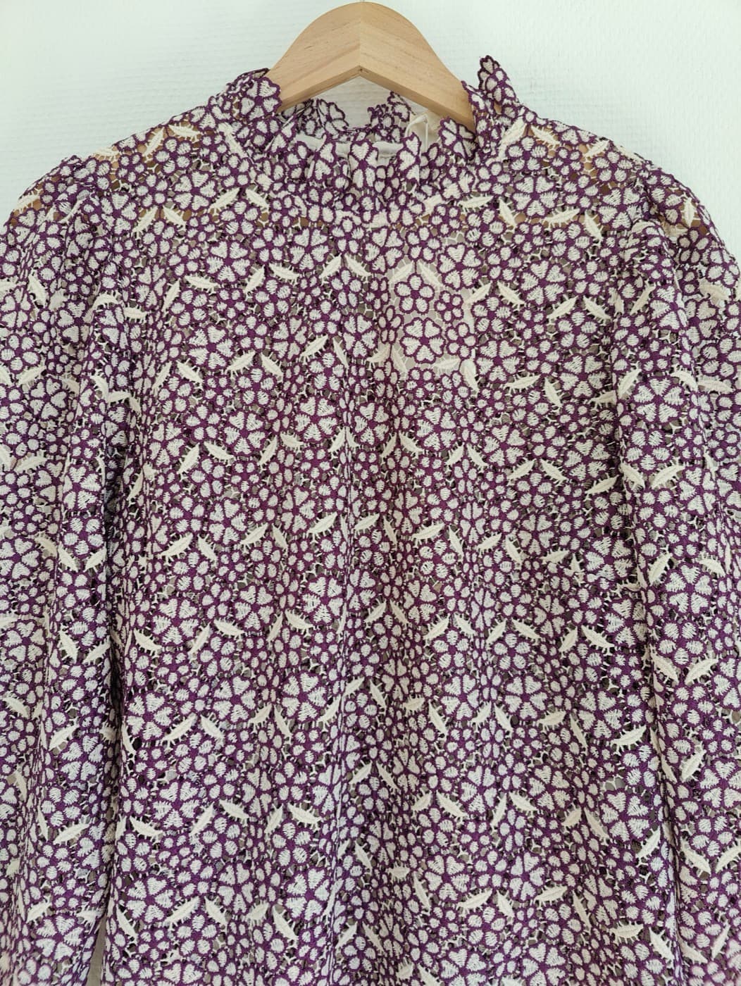 Blouse en dentelle guipure florale Sézane – Taille 42 — photo 2