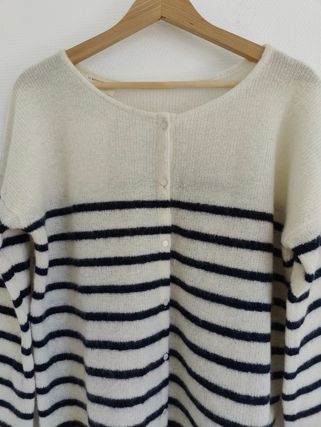 Gilet Gaspard Sézane écru rayé bleu marine – Taille XL — photo 2