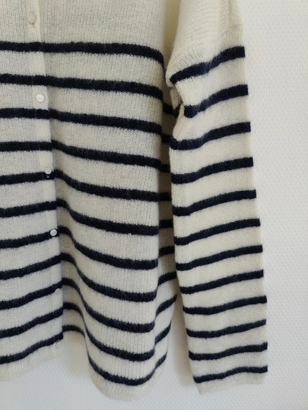 Gilet Gaspard Sézane écru rayé bleu marine – Taille XL — photo 3