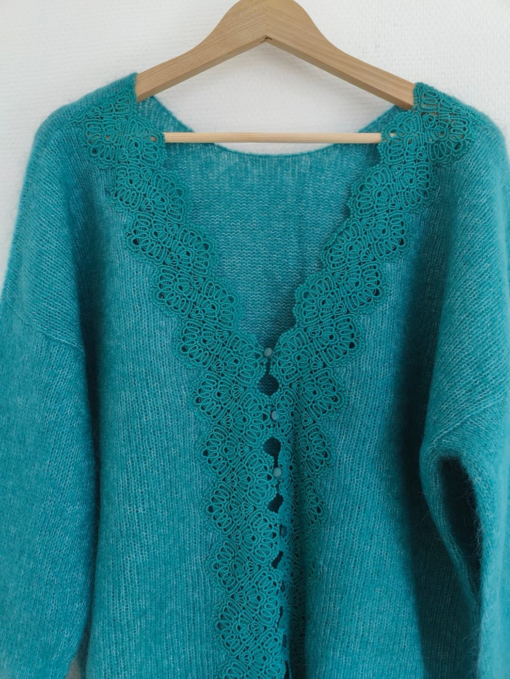 Cardigan en mohair vert canard Sézane – Taille XXXL — photo 2
