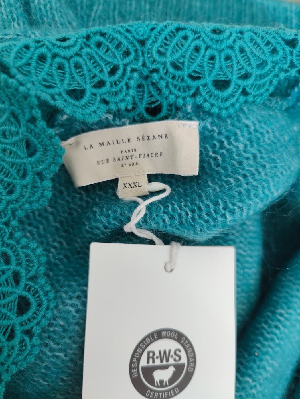 Cardigan en mohair vert canard Sézane – Taille XXXL — photo 5