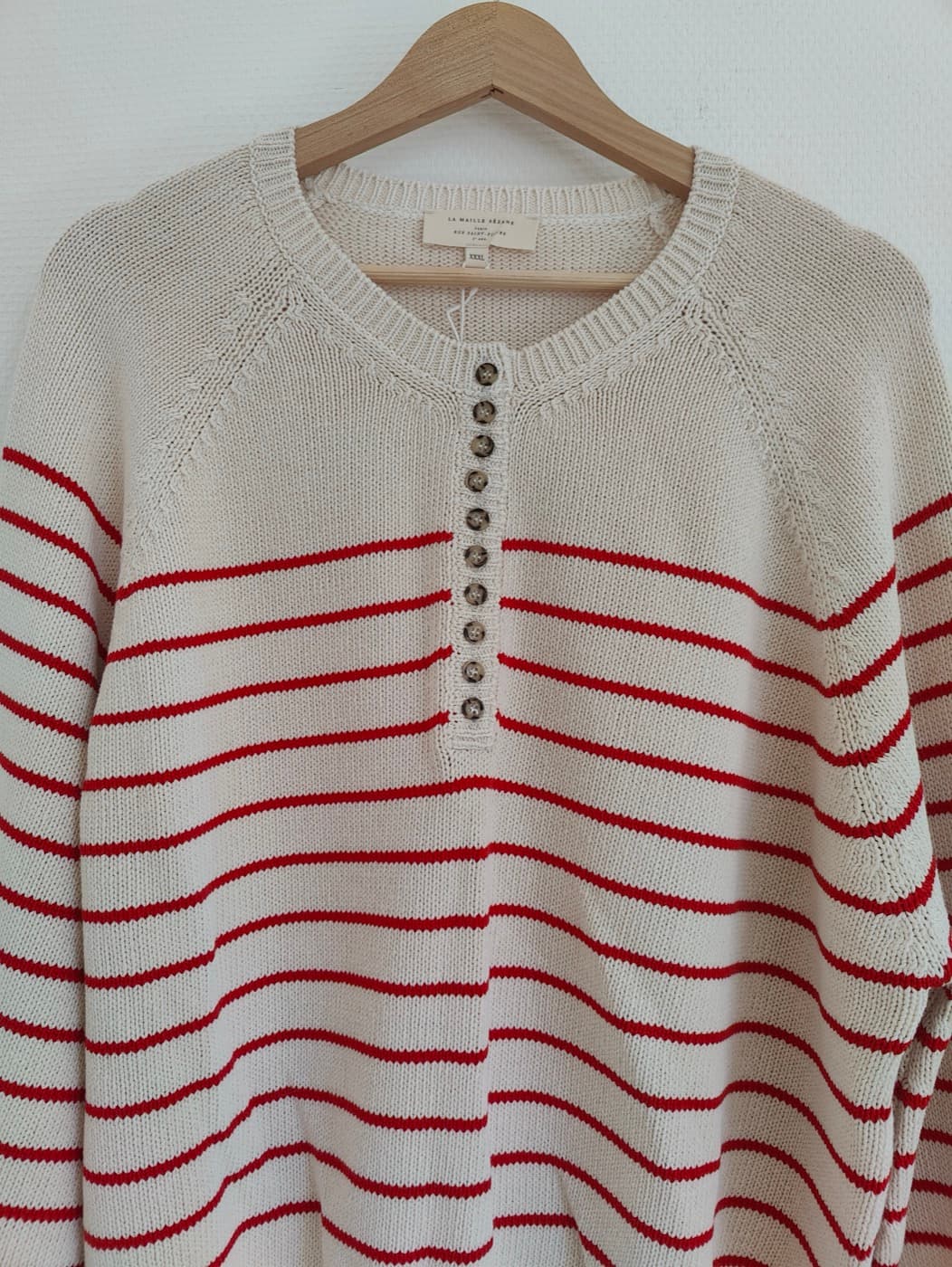 Pull marinière boutonné Sézane – Taille XXXL — photo 2