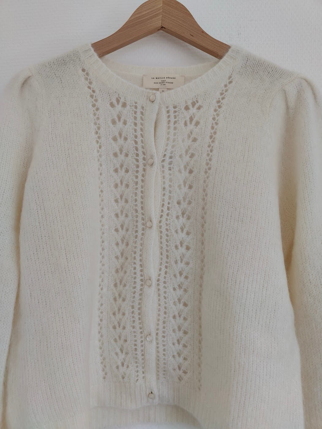 Cardigan en mohair ajouré écru Sézane – Taille M — photo 2