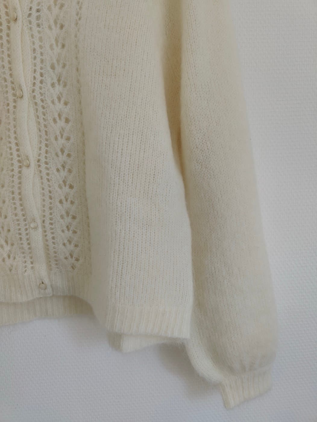 Cardigan en mohair ajouré écru Sézane – Taille M — photo 3