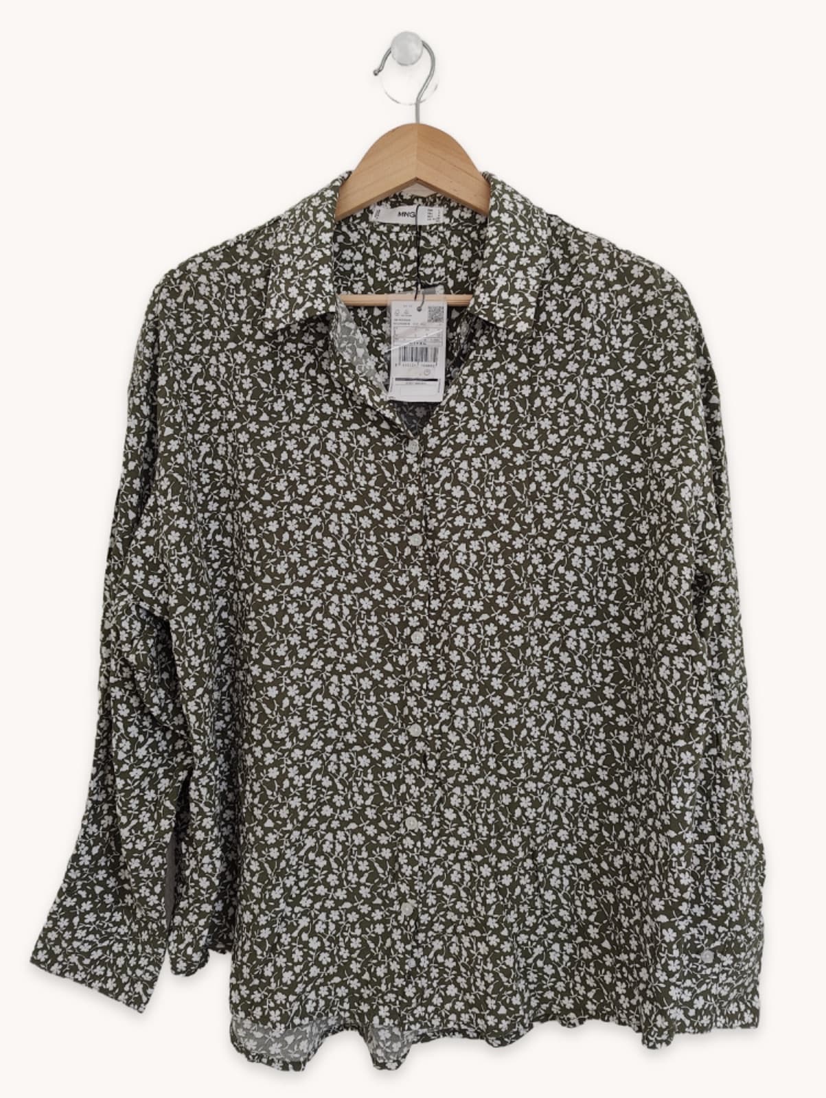 Chemise fleurie kaki Mango – Taille L — photo 1