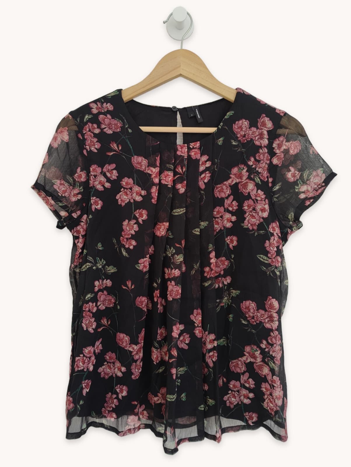 Blouse fleurie noire en mousseline Zara – Taille S — photo 1