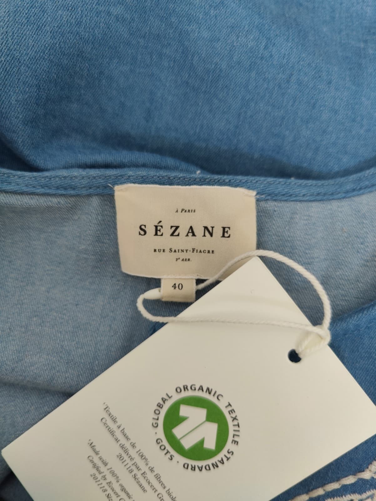 Blouse en chambray brodée Sézane – Taille 40 — photo 4