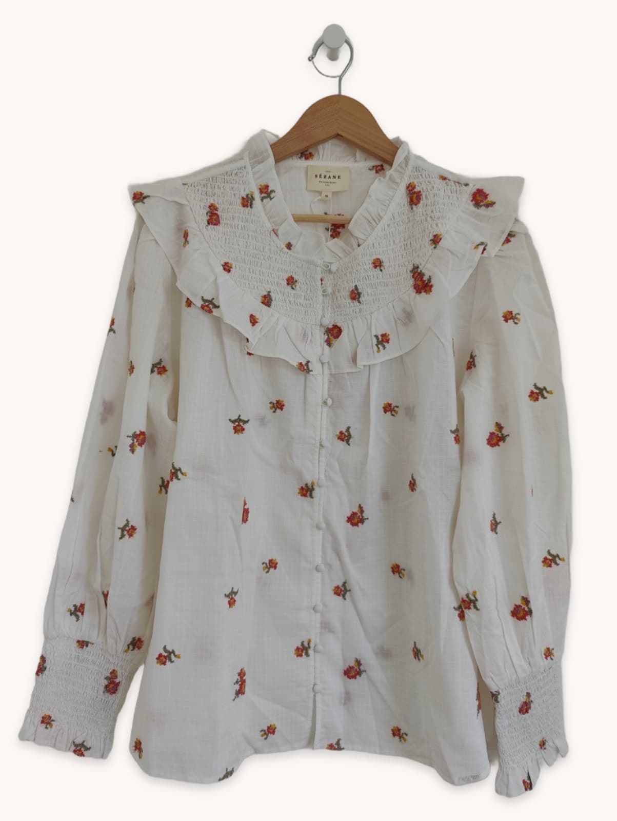 Chemise fleurie à col claudine Sézane – Taille 46 — photo 1