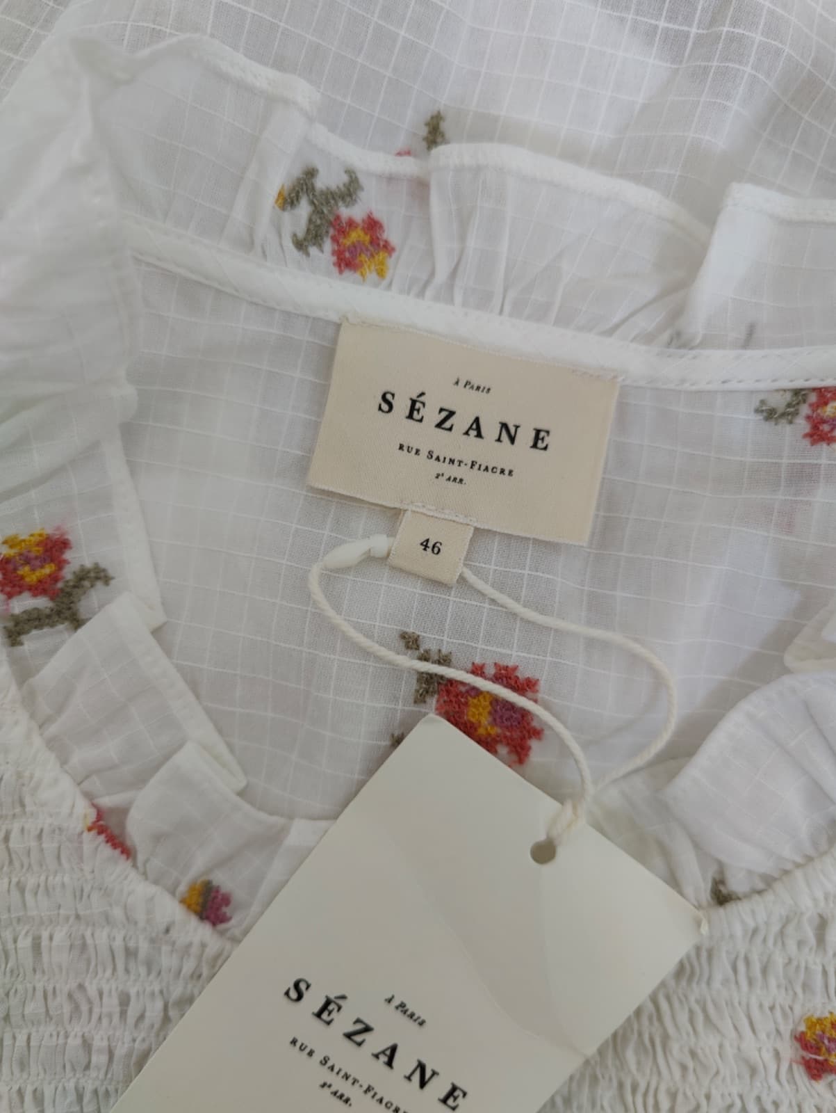 Chemise fleurie à col claudine Sézane – Taille 46 — photo 6