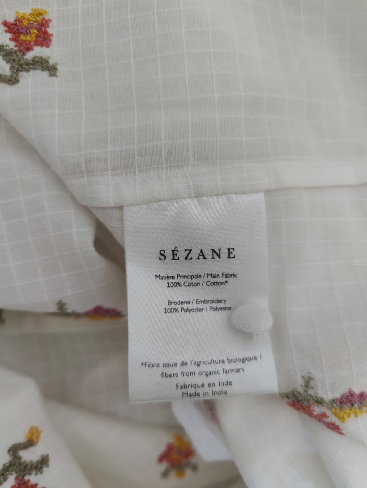 Chemise fleurie à col claudine Sézane – Taille 46 — photo 7