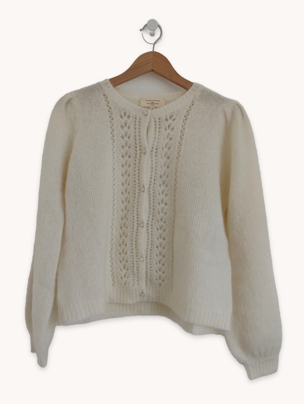 Cardigan en mohair ajouré écru Sézane – Taille M — photo 1