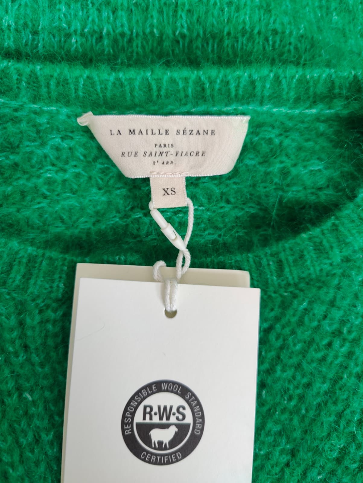 Cardigan en mohair vert émeraude Sézane – Taille XS — photo 5