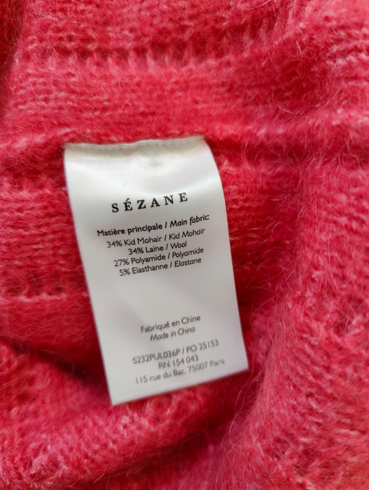 Pull en mohair rose Sézane – Taille L — photo 6