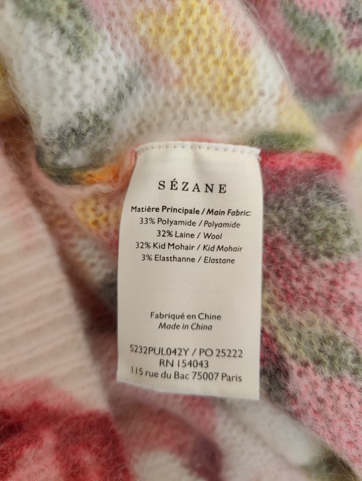 Pull en mohair fleuri Sézane – Taille XXL — photo 6