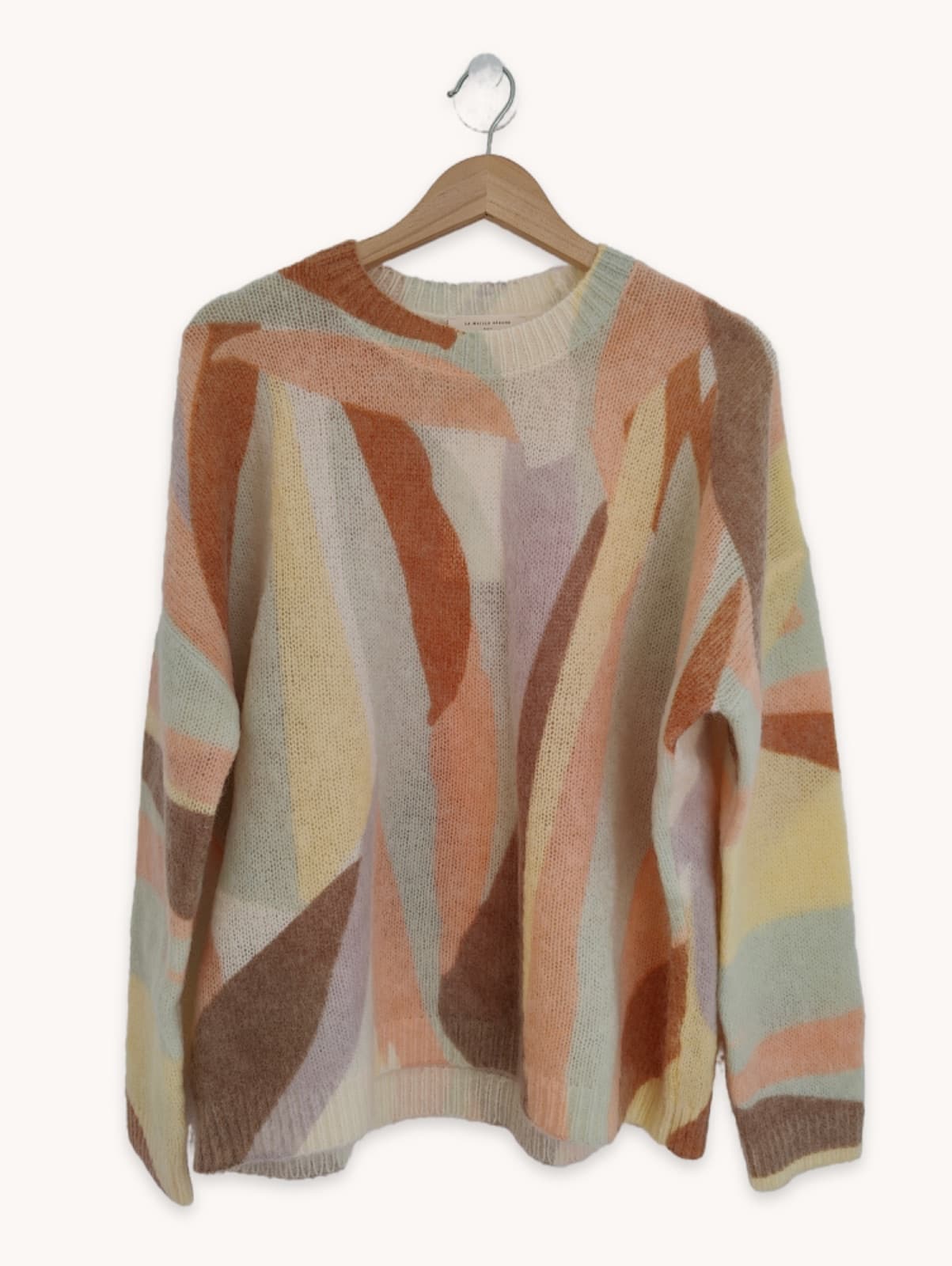 Pull en mohair imprimé abstrait pastel Sézane – Taille XL — photo 1