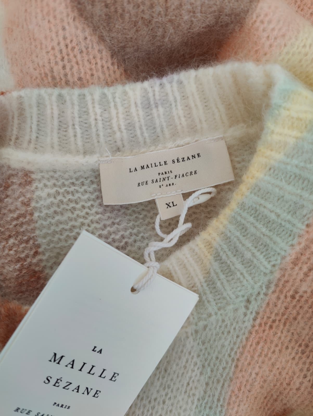 Pull en mohair imprimé abstrait pastel Sézane – Taille XL — photo 5