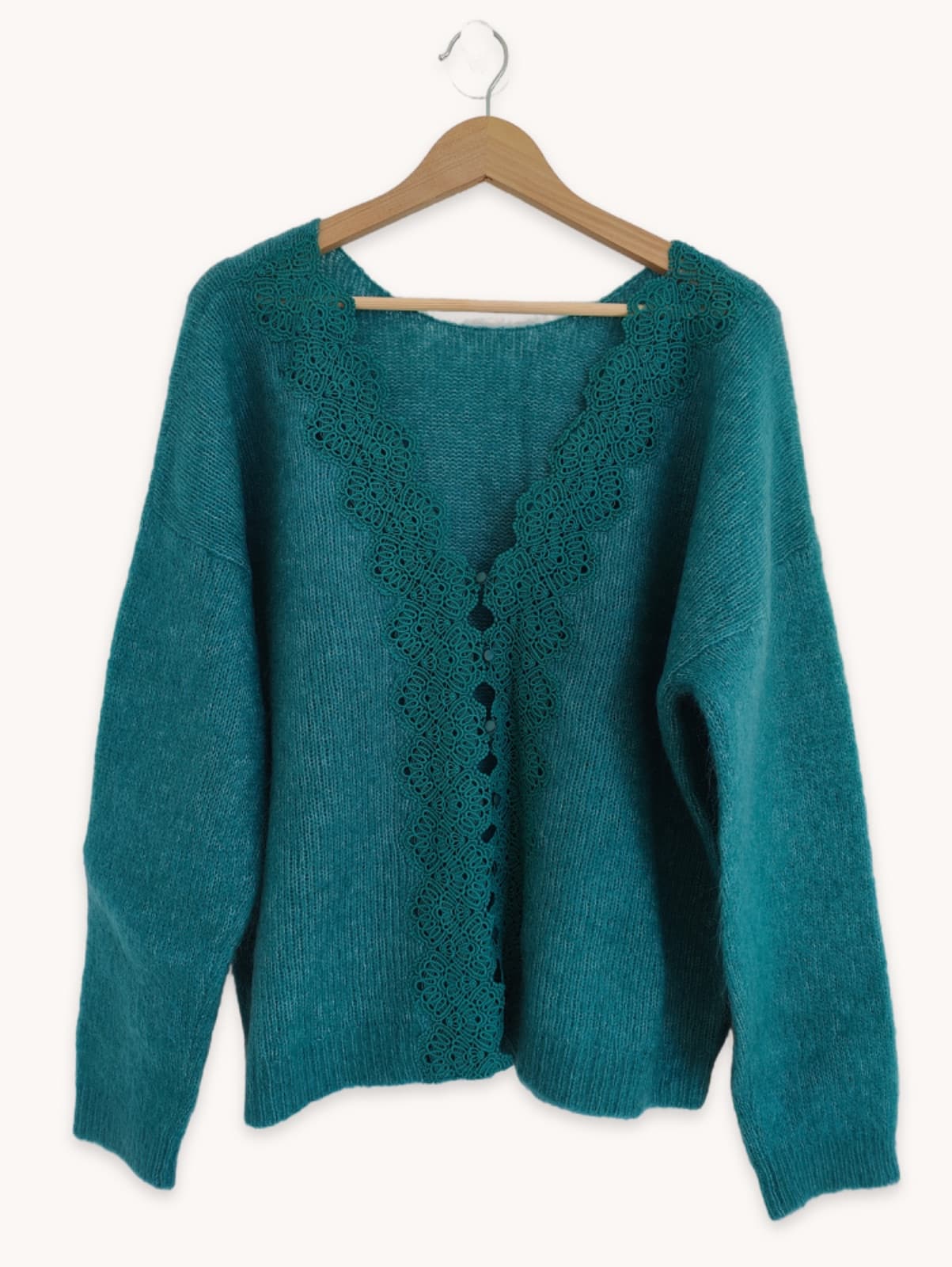 Cardigan en mohair vert canard Sézane – Taille XXXL — photo 1