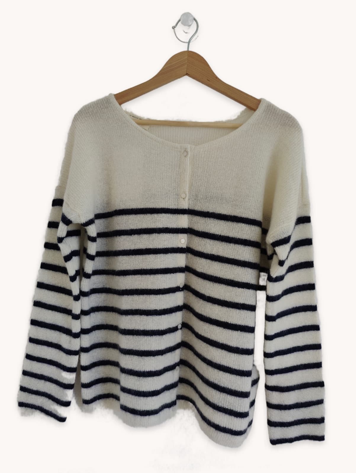 Gilet Gaspard Sézane écru rayé bleu marine – Taille XL — photo 1