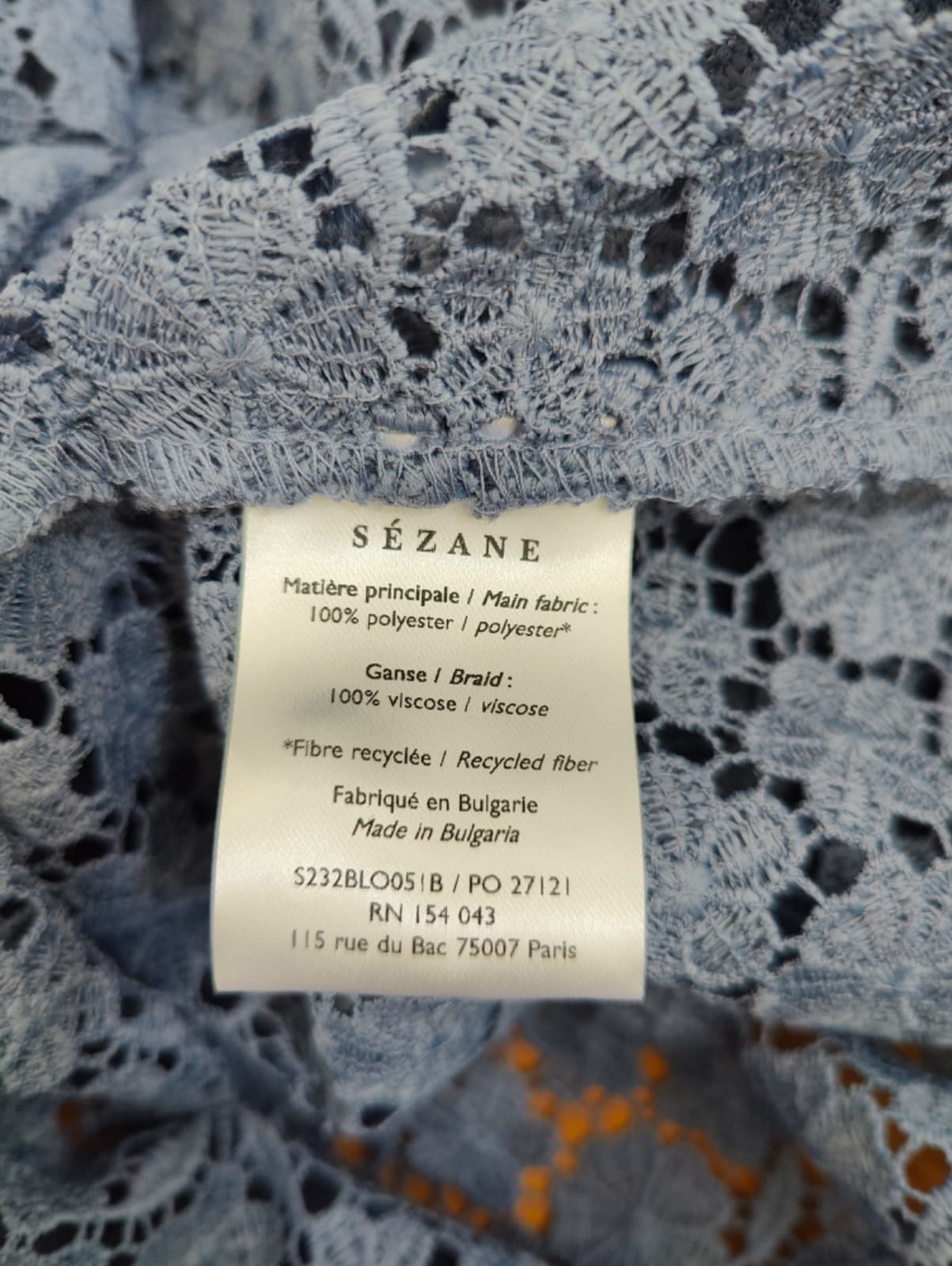 Blouse en dentelle col montant Sézane – Taille 42 — photo 5