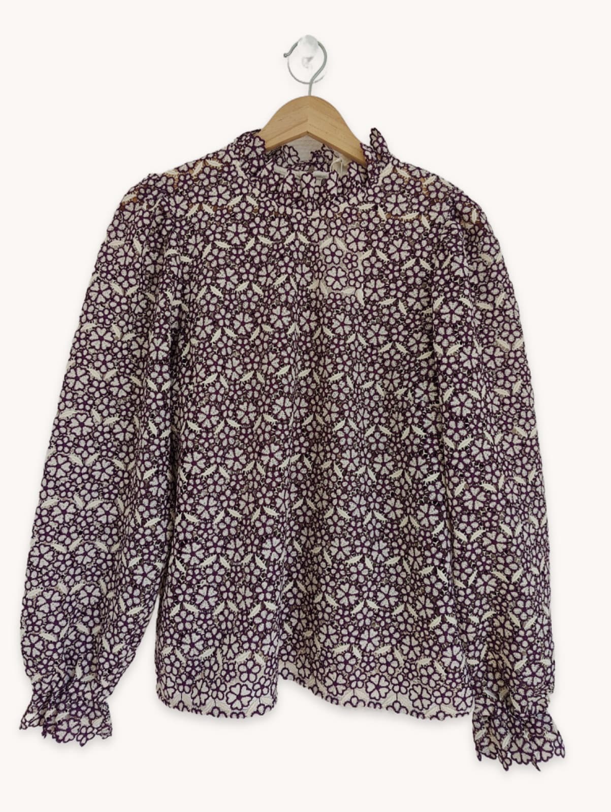 Blouse en dentelle guipure florale Sézane – Taille 42 — photo 1