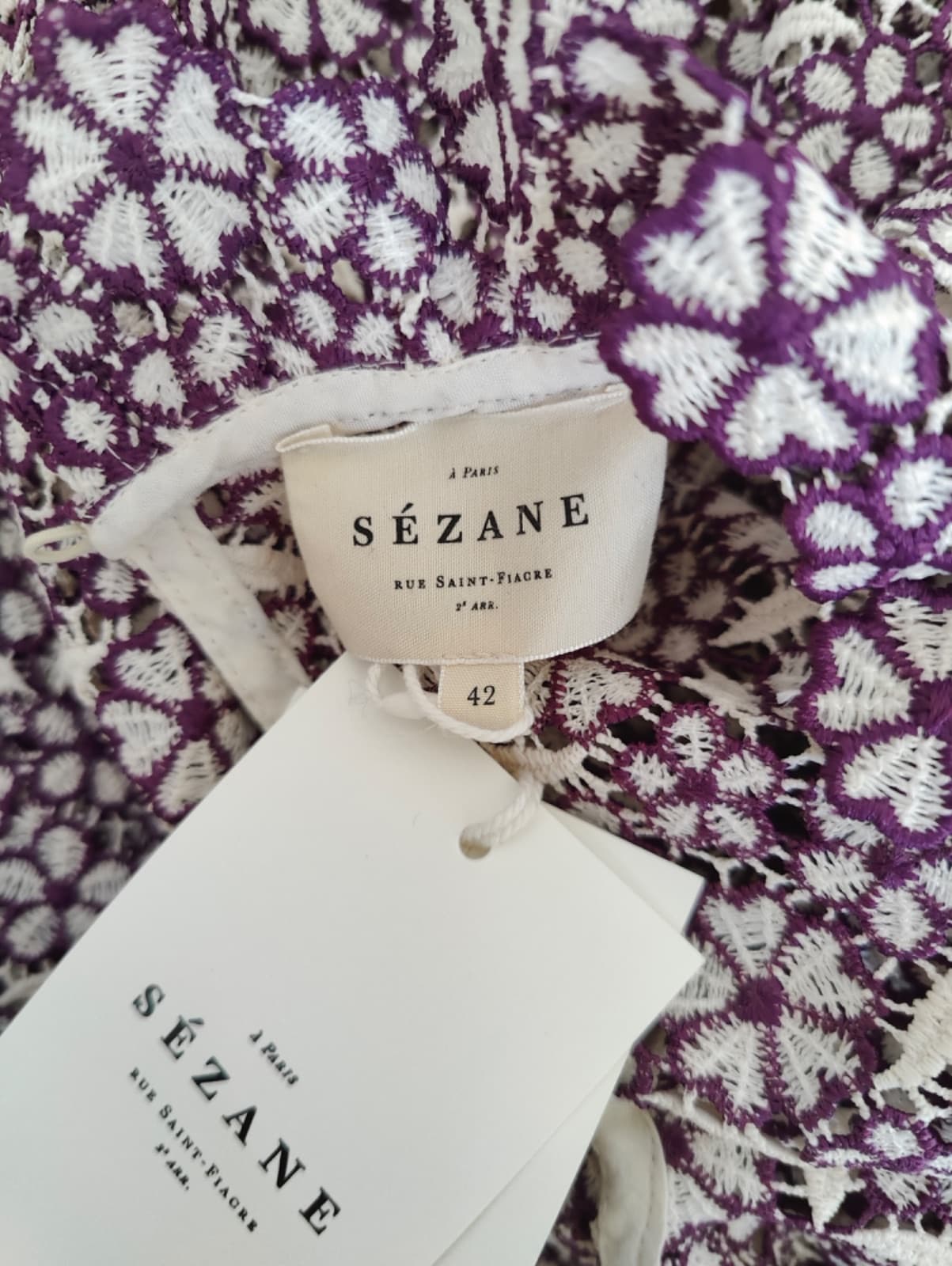Blouse en dentelle guipure florale Sézane – Taille 42 — photo 5