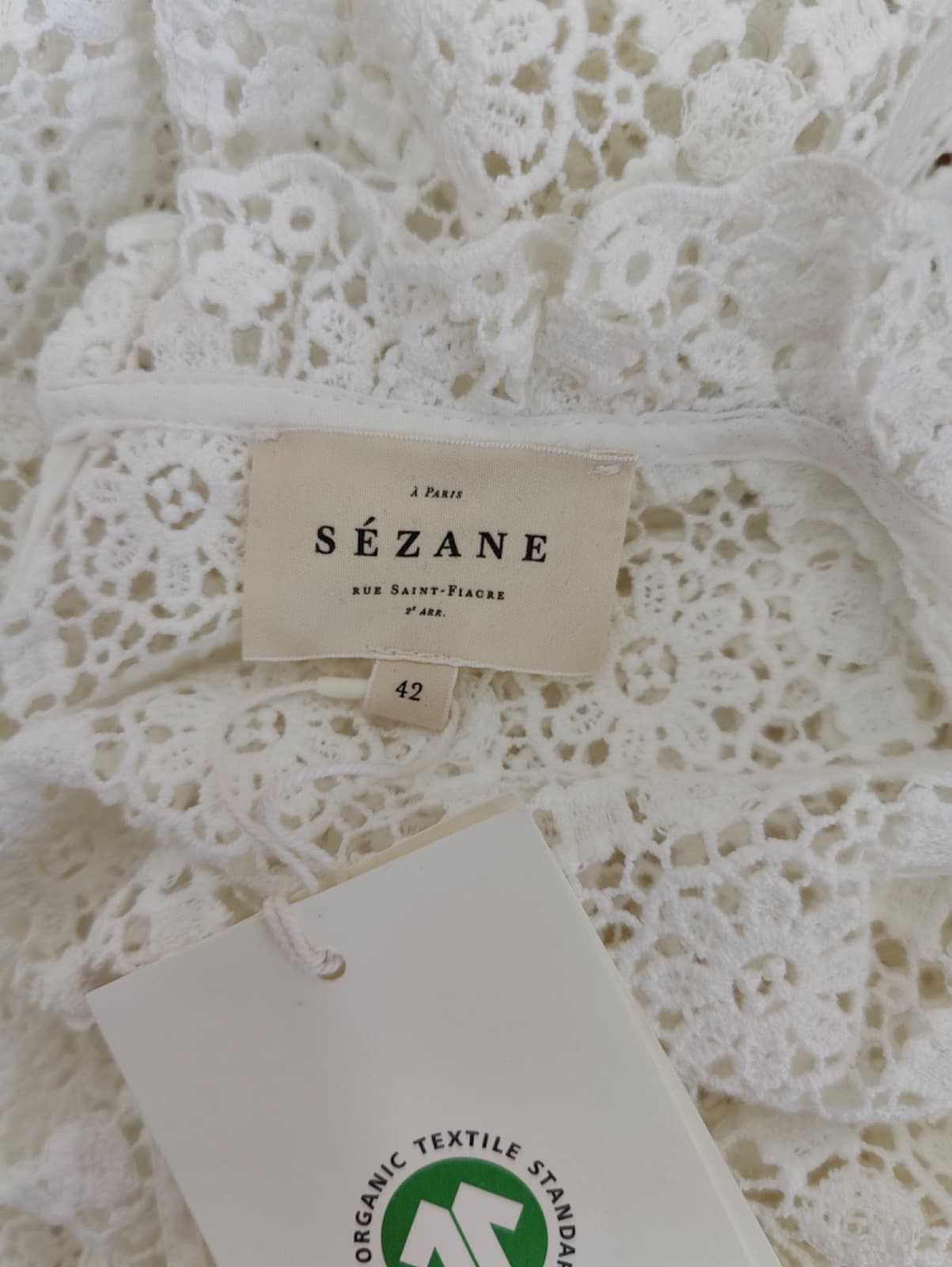 Blouse en dentelle col montant Sézane – Taille 42 — photo 5