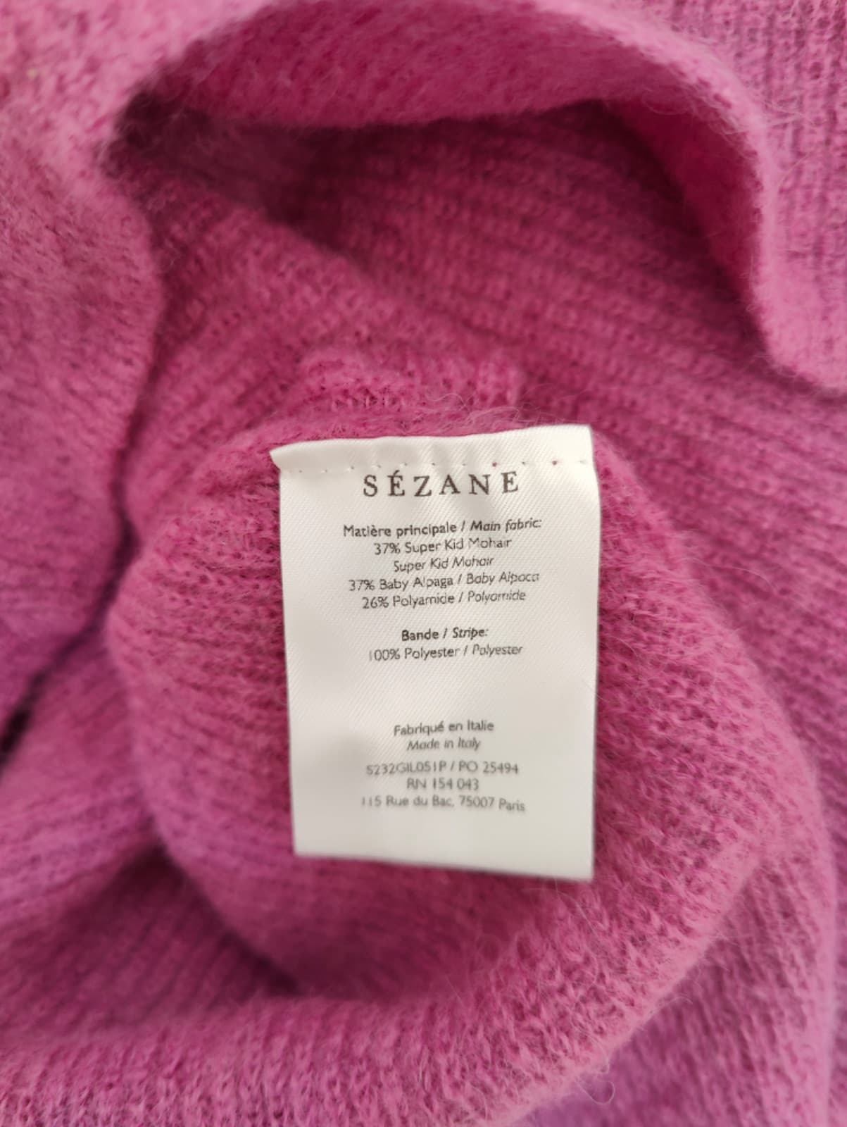 Cardigan Gaspard Sézane en maille rose parme – Taille M — photo 6